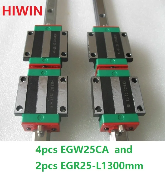 

2pcs 100% original HIWIN linear rail EGR25 -L 1300mm + 4pcs EGW25CA linear flange block carriage for CNC router