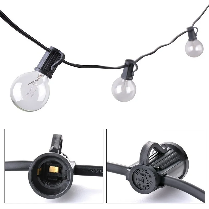 1X 10m G40 Globe String Light with 20 Clear Bulbs Listed for Indoor