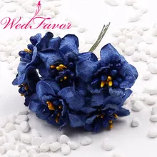 5 см искусственная ткань вишня цветы бархат розы цветы с тычинки для волосы гирлянды Скрапбукинг свадебные декоративные