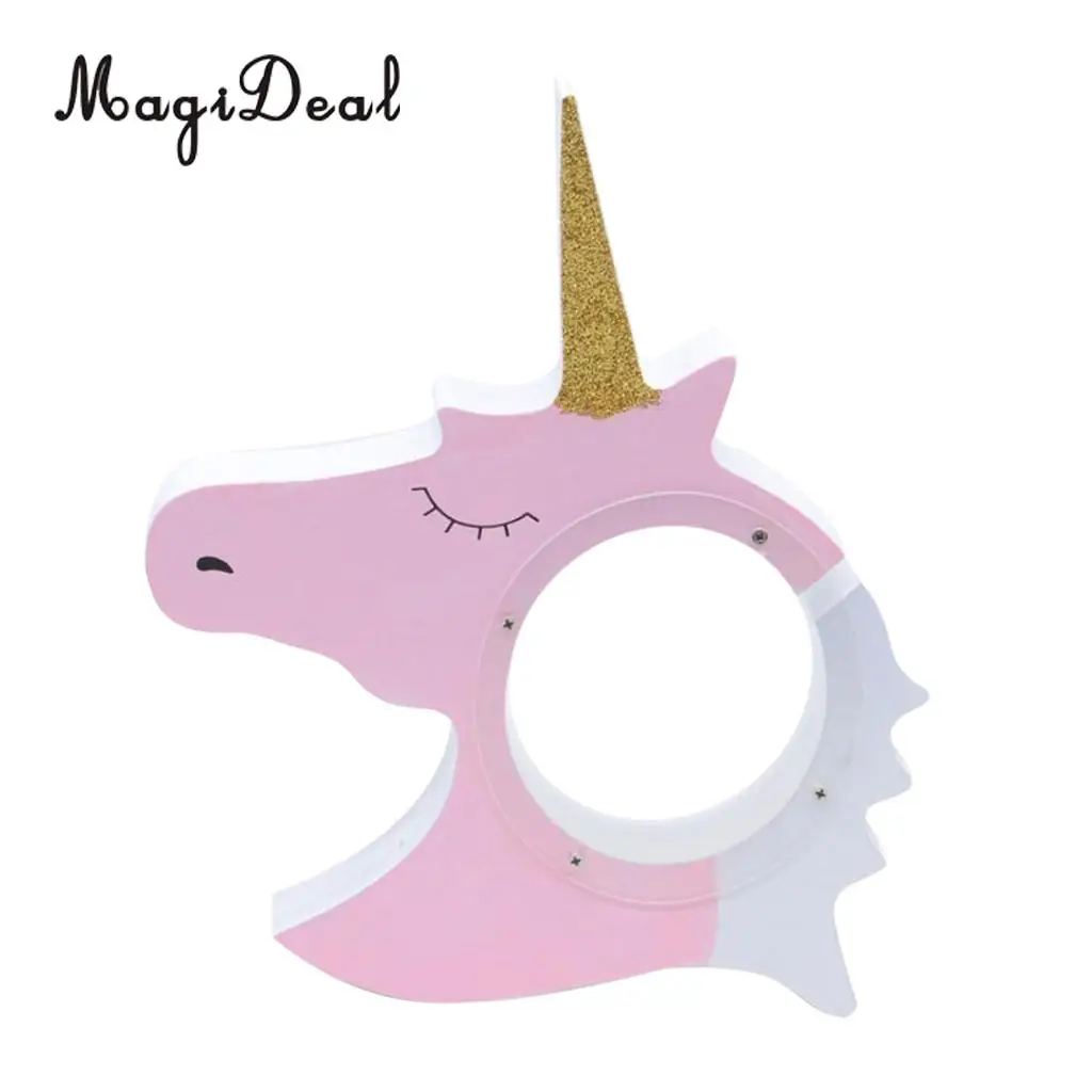 Cute Unicorn Style Baby Child Christmas Gift Wooden Cartoon Coin Bank Money Boxes Piggy Bank For Kids Birthday Gift Decor