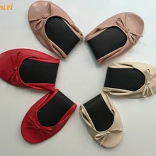 Дешевая лучшая красочная Складная балетная обувь для танцев с мешочком и персональный логотип клиента Печатный