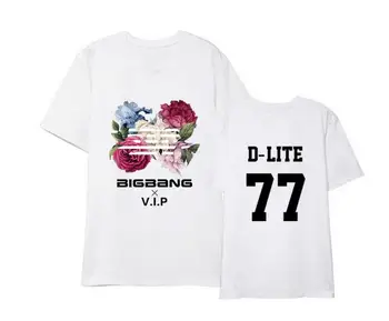 

Kpop bigbang new album flower road same member name printing o neck short sleeve t shirt for vips summer unisex t-shirt