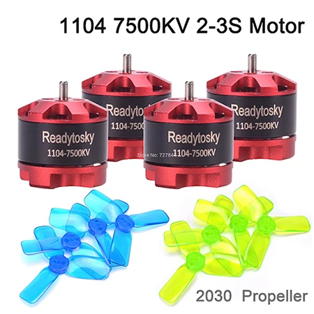 Новинка 1104 7500kv 2-3s миниатюрный бесщёточный электродвигатель 2030 пропеллер для RC 80 90 100 мм 120 мм ELF 88 мм 88 мини мультироторный Дрон - Цвет: 4pcs Motor with prop