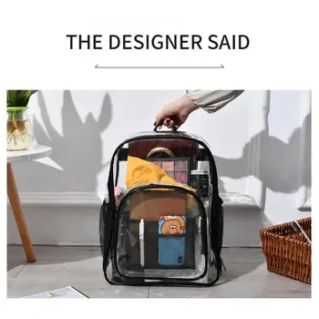 

Waterproof PVC Transparent Women Backpack Home Organizer Large Storage Bags Teenager Girls Zipper Student School Bag Travel Bag