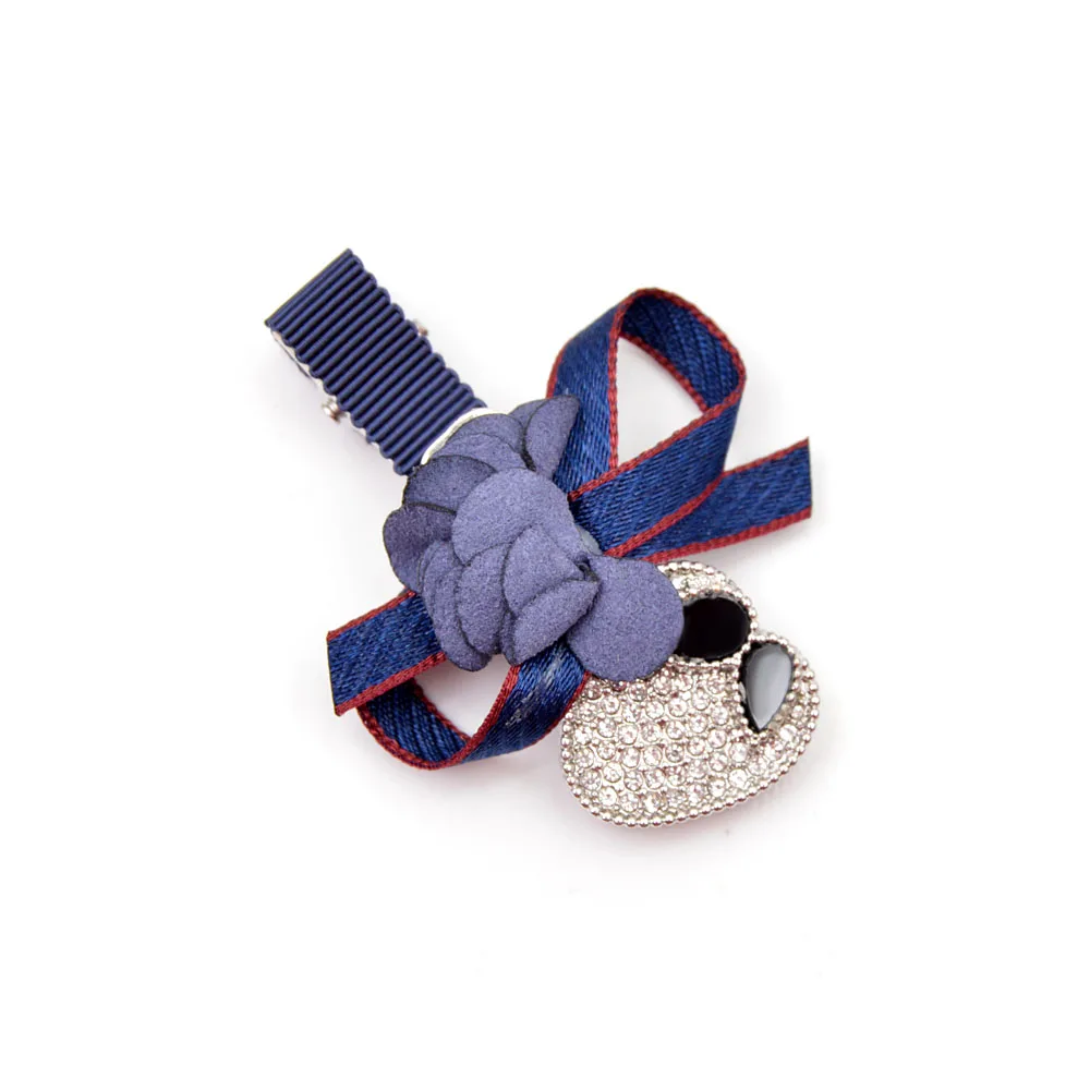 silver blue Модные стразы Клубничные шпильки бант из ленты заколки для волос для девушек и женщин ювелирные изделия для волос шпильки Летний стиль высокое качество Новинка - Цвет: silver blue