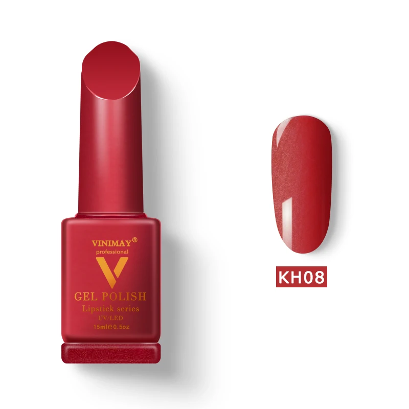 Лак для ногтей VINIMAY красный полуперманентный УФ-гель-лак для ногтей, праймер, удаляемый замачиванием, гелевое покрытие для дизайна ногтей, для маникюра - Цвет: KH08