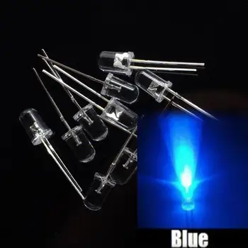 

100pcs/ NEW 3mm Round Super Bright Blue LED light Diode Kit for Arduino UNO