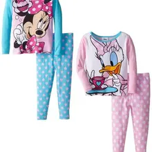 Детский комплект домашней одежды с героями мультфильмов, хлопковые пижамные костюмы для маленьких мальчиков ночное белье для девочек Детская пижамная ночная рубашка с длинными рукавами