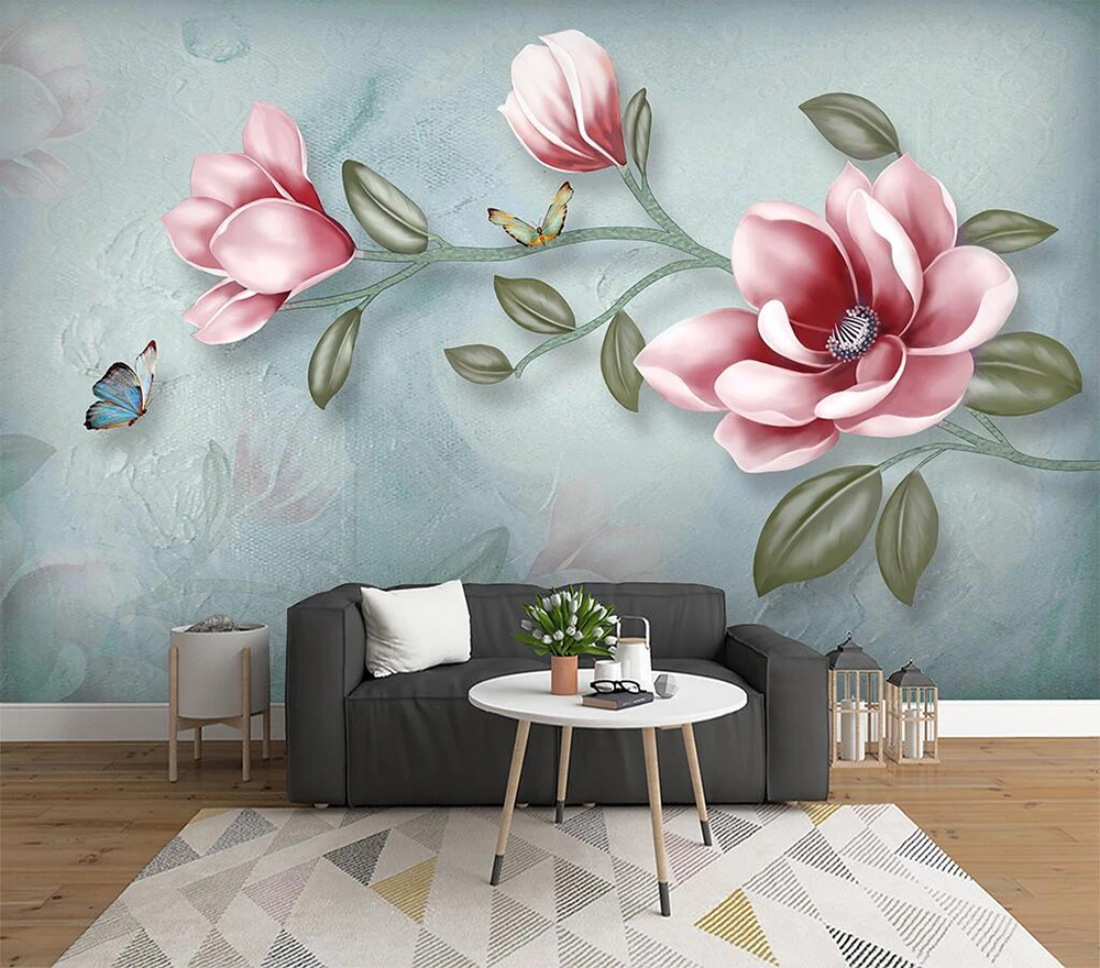 Decorative Wallpaper Simple Hand-painted Flower Background Wall Painting -  Fabric & Textile Wallcoverings - AliExpress