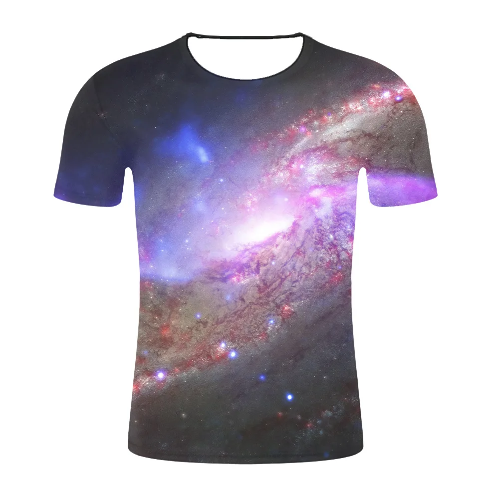 

2019 fashion t shirt men short sleeve summer funny t shirts Space black hole 3D o-neck quick-drying T-shirt size XXXXL tshirt