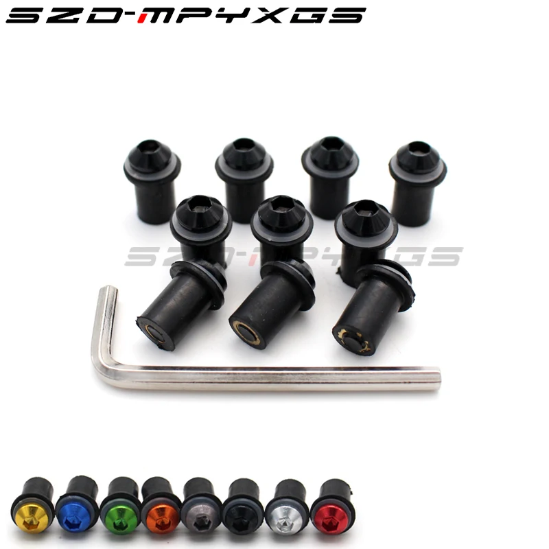 

10Ps Motorcycle 5mm Windscreen Windshield Bolts Screw Nut Fastener Kit For KAWASAKI Z250 Z300 Z750 Z800 ER6N Z1000 Z1000SX