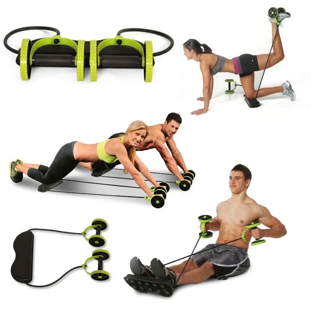 

AB Abdominal Wheels Roller Stretch Multi-functional Abdominal Resistance Pull Rope for Abdominal Muscle Trainer Exercise