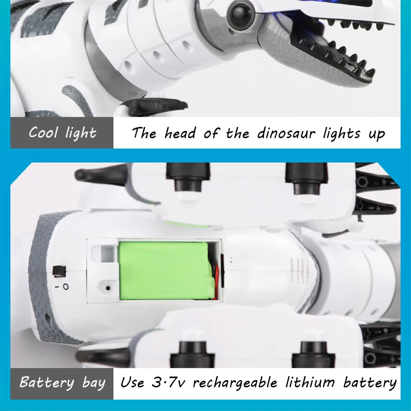 Радиоуправляемая интеллектуальная модель динозавра, Электрический робот с дистанционным управлением, механический военный дракон, с музыкой и светильник, детские игрушки для хобби