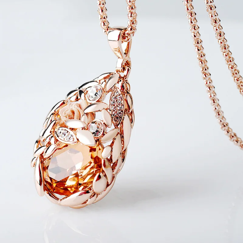 Crystals Korean Jewelry Wholesale Wheat Vintage Ethnic Necklaces Women