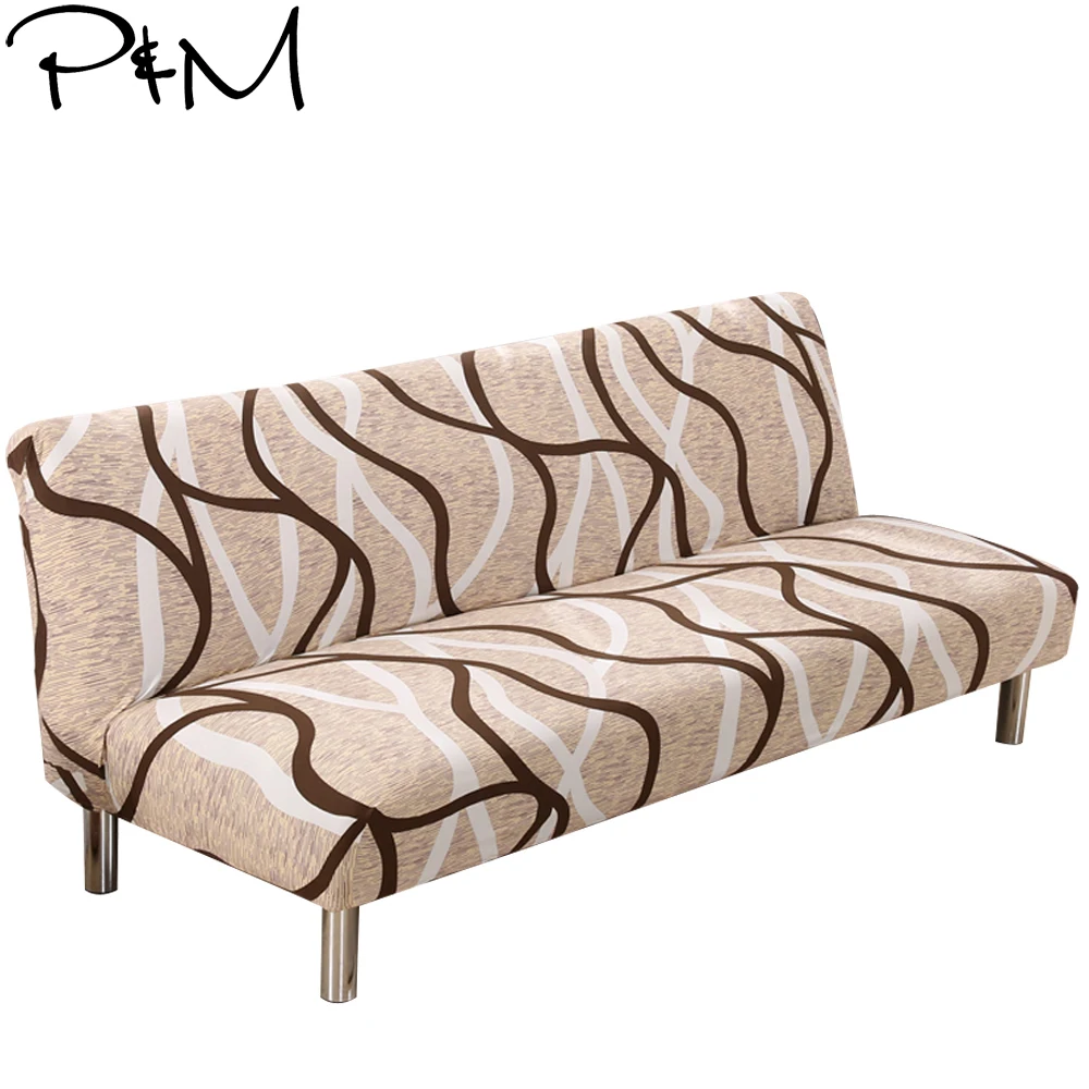 

P&M Print Stretch Bed Sofa Covers No Armrest Slipcovers Elastic Couch Cover