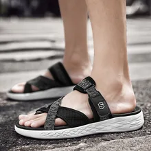 Классические мужские шлепанцы на плоской подошве в римском стиле; Повседневная летняя обувь