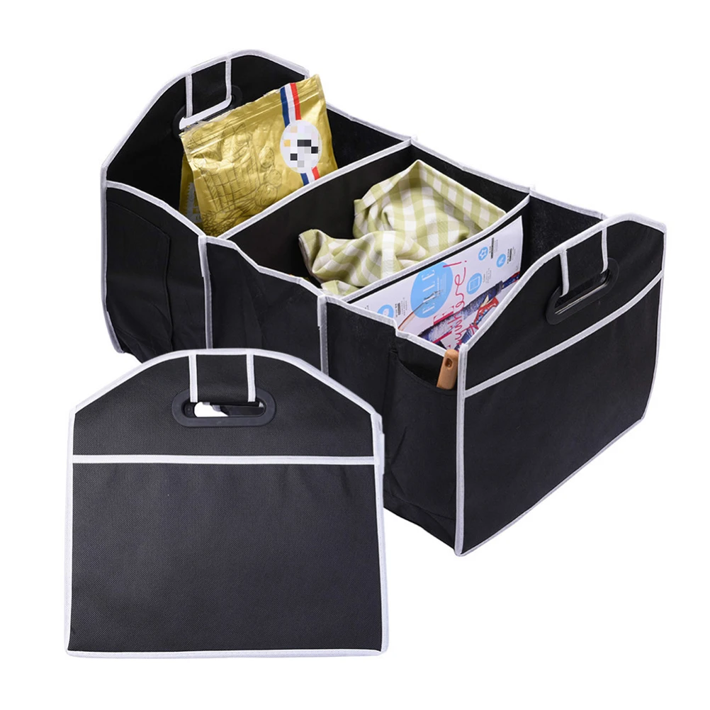 Black Collapsible Car Trunk Organizer Toys Food Storage Truck Cargo Container Bags Box Household Storage Bin Cases Hot 1 PCS