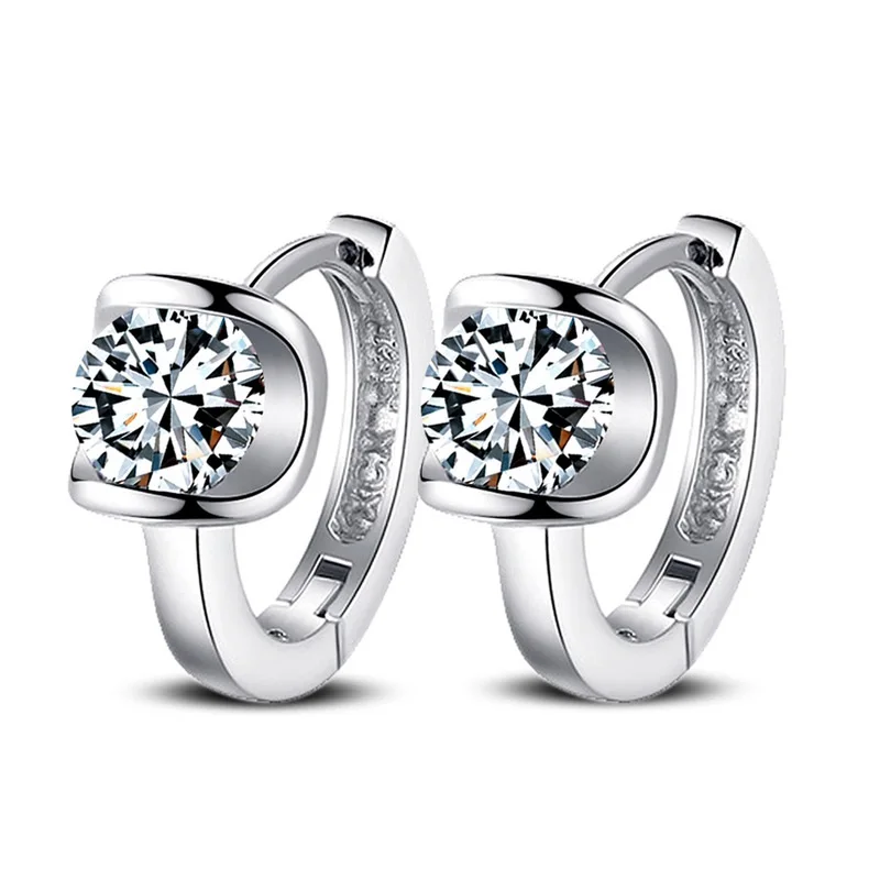 Серьги гвоздики из серебра S925 пробы модные ювелирные изделия с цветами циркона