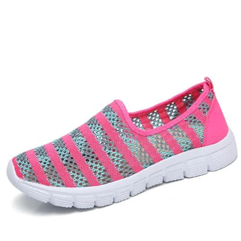 

2018 Spring women shoes women Breathable Mesh sneakers shoes ballet flats ladies slip on flats loafers shoes Plus size