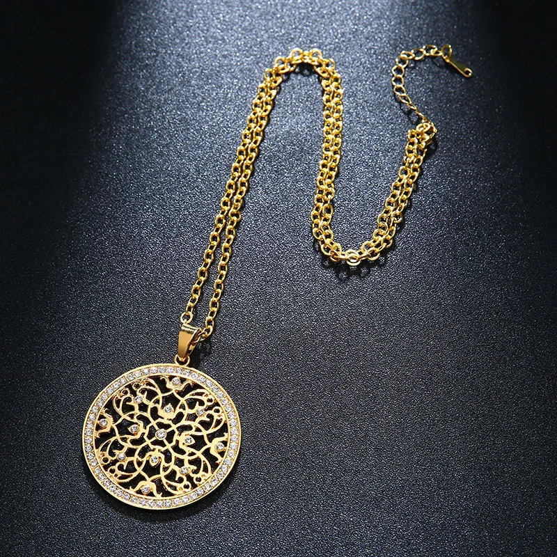 SONYA CZ Crystal Charm Flower Necklace Kolye Women Tree Of Life Pendant Necklace Wedding Valentines Day Jewelry Bijoux Femme Fashion Jewelry