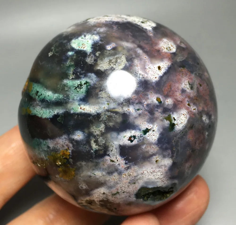 

315g Raw NATURAL OCEAN JASPER QUARTZ CRYSTAL BALL HEALING (1)