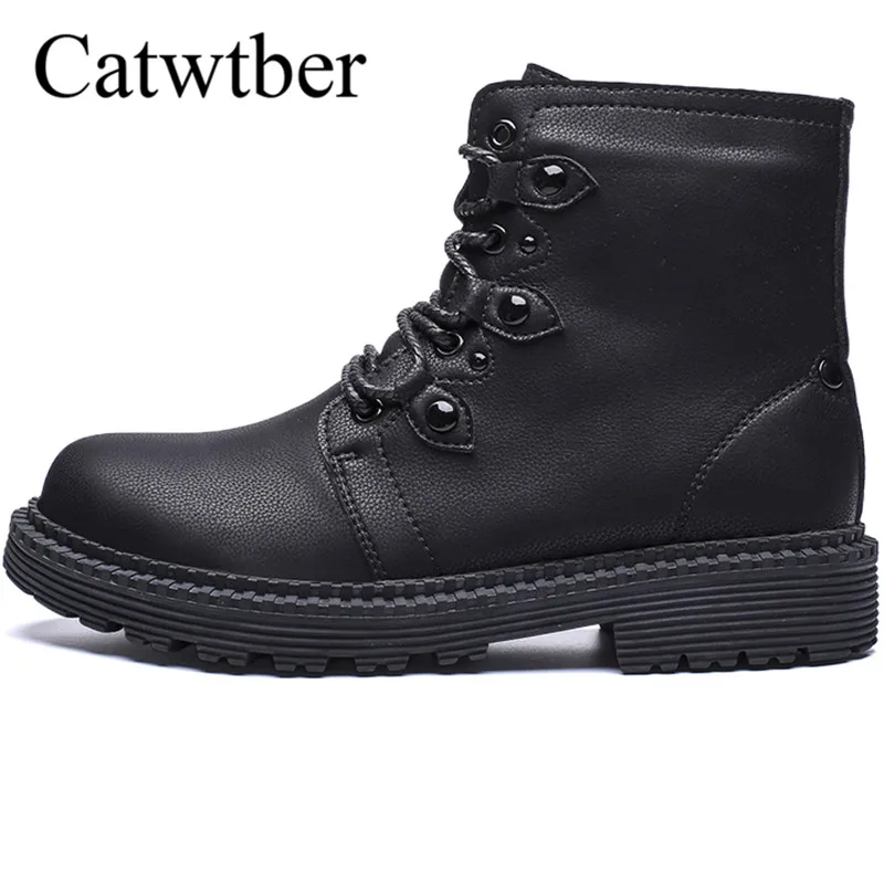 

Catwtber Hot Men Boots Martens Leather Winter Motorcycle Shoes for Men Half-boots Martin Martin Boots Men's Oxfords Winter Boots