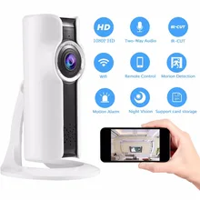 1080P Mini Wifi Camera,180-degree panoramic view fisheye lens 1.44mm Day&Night Vision Wireless Indoor Security Ip Camera