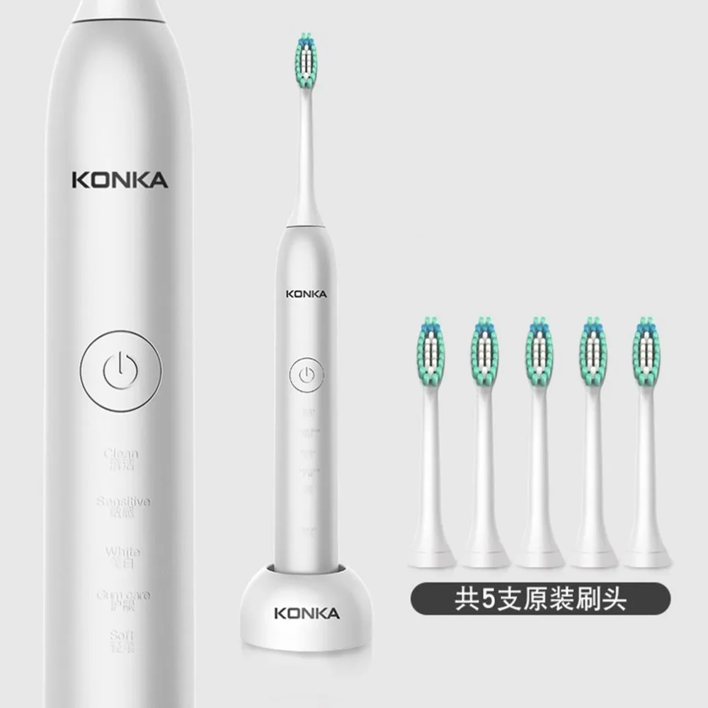 

KONKA Electric Toothbrush Ultrasonic Adult Waterproof Soft Brushing Tooth Brushes Whitening Smart Timer Deep Clean Mode