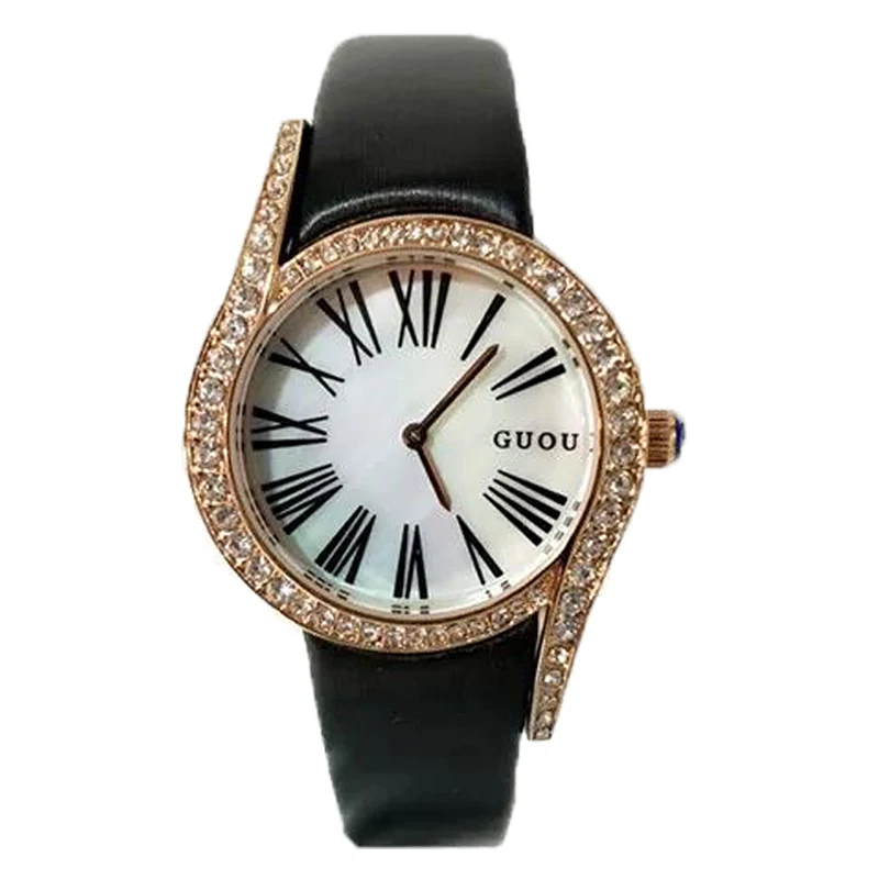 Часы GUOU женские модные часы водонепроницаемый ремень корейская мода Досуг стол 69 уникальные бриллиантовые часы