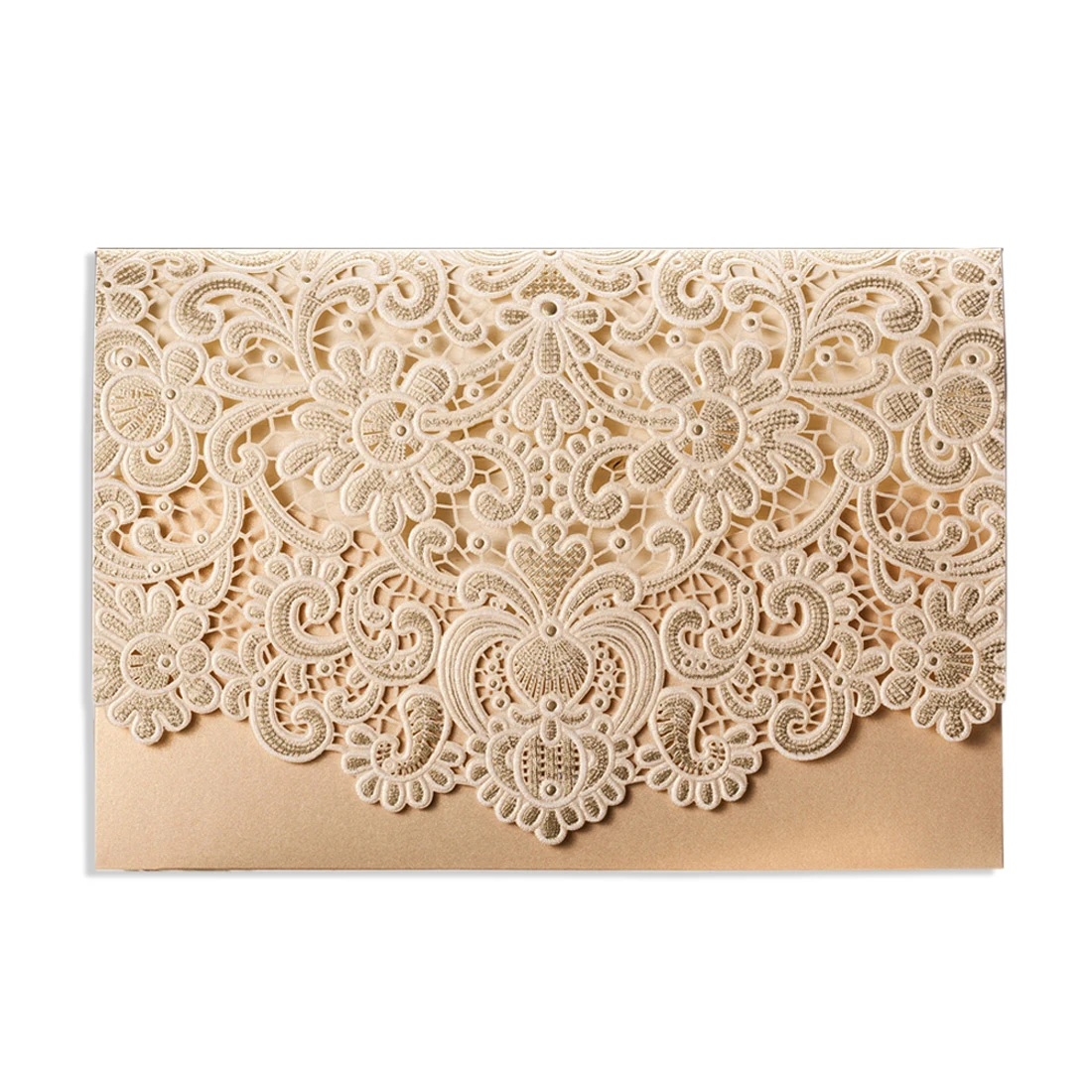  20Pcs White Laser Cut Wedding Invitations Blank Engagement Customized Invitation Card with Envelope - 32989385487