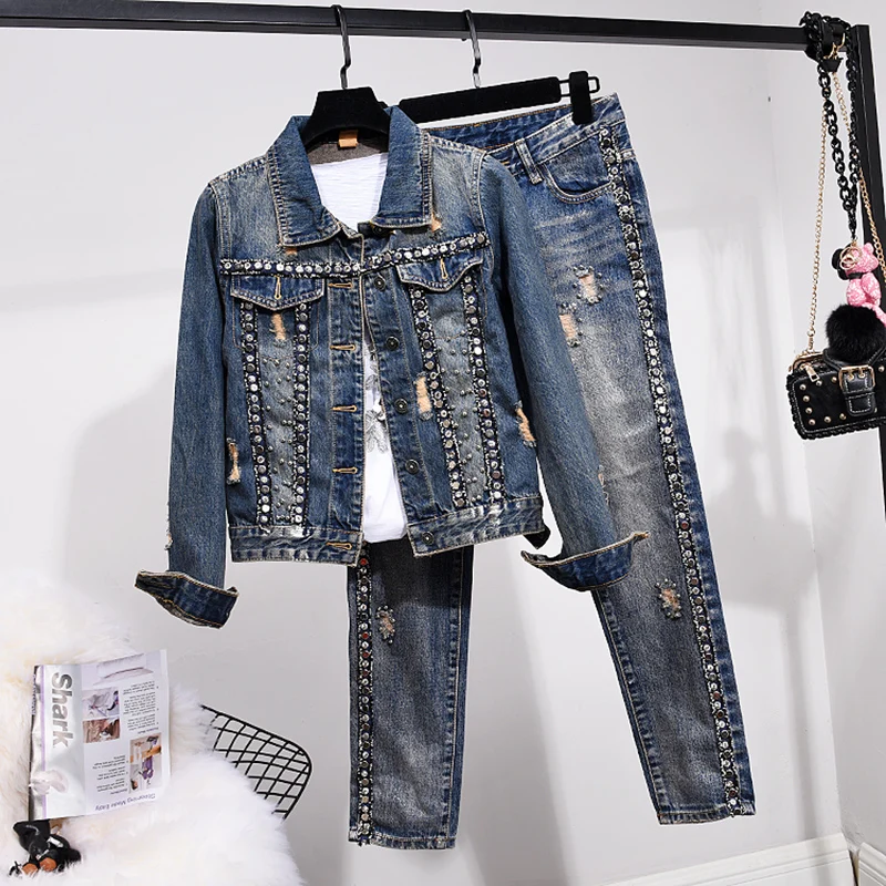 denim pants set