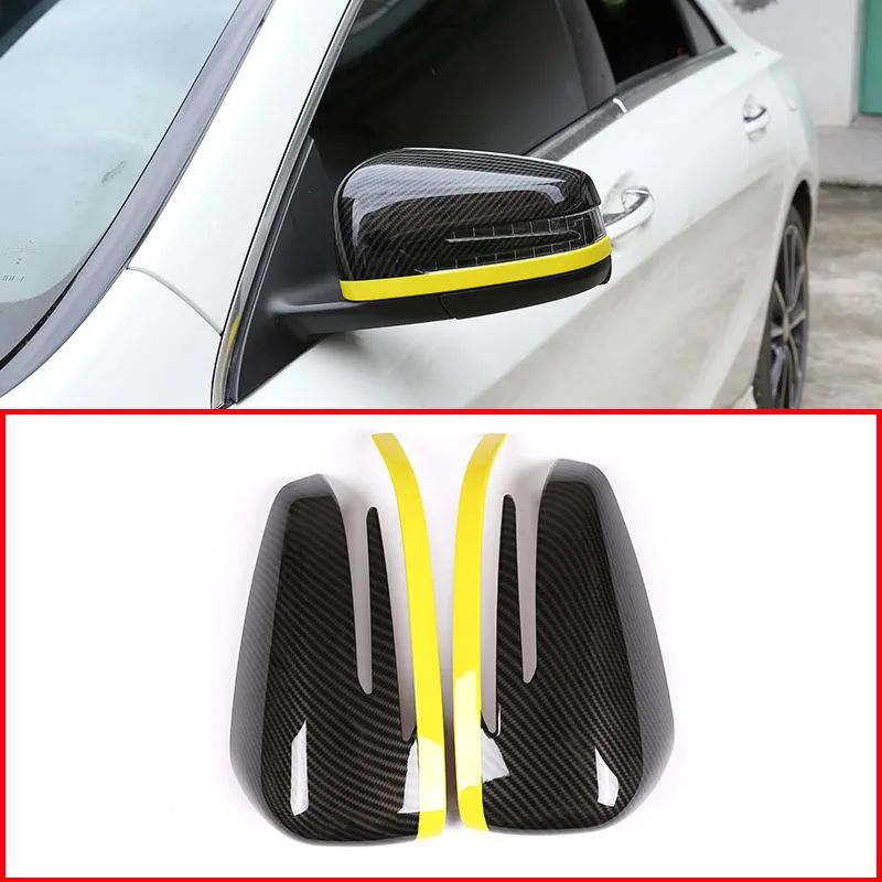 ABS Carbon Fiber Rearview Mirror Cover Trim For Mercedes A Class CLA GLA 2013-18