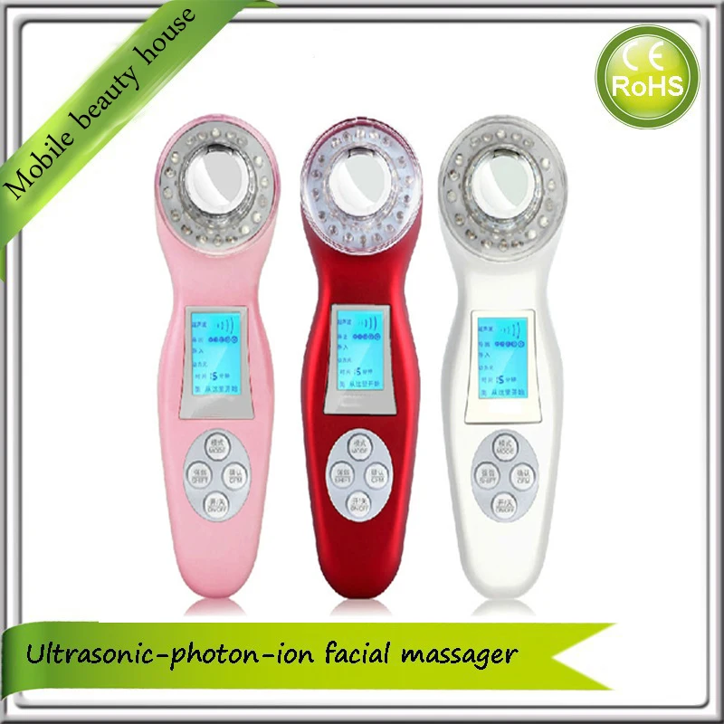 Rechargeable Electric 3MHZ Ultrasound Ultrasonic Galvanic Ion Photon Skin Beauty Intrusment Massager