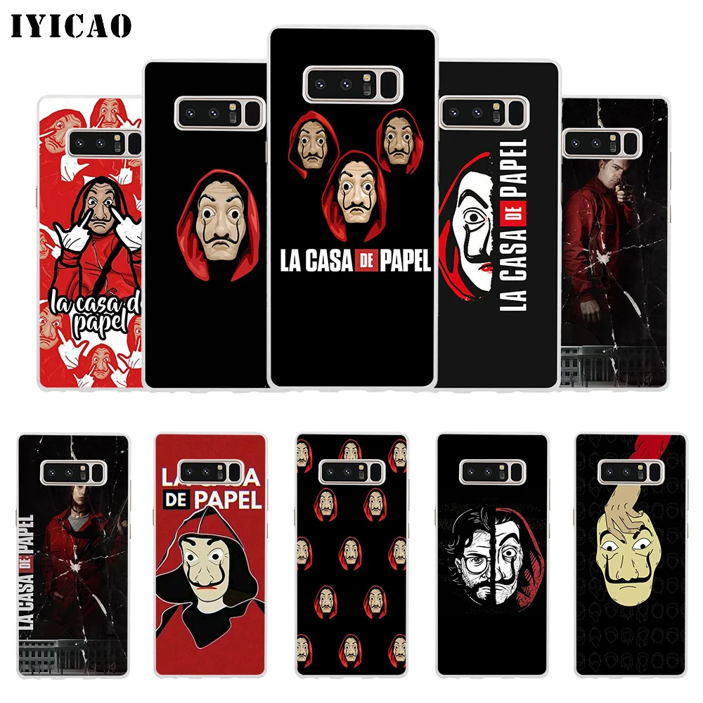 

IYICAO La Casa De Papel Soft Silicone Phone Case for Samsung A5 A6 A6 Plus A7 A8 A9 J3 J5 J7 Note 8 9 TPU Cover