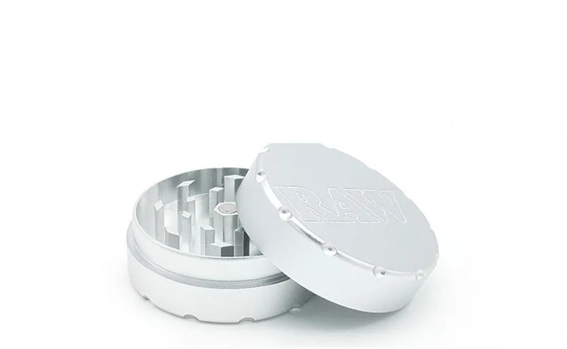 

RAW Sliver Aluminum metal Herb Grinders 50mm smoking tobacco grinder for weed