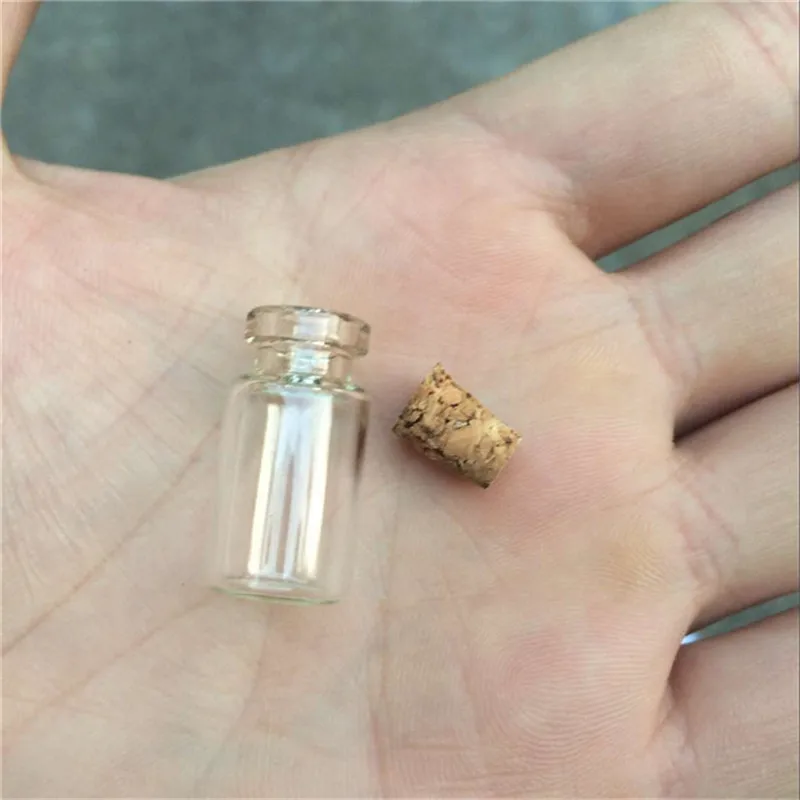 Mini Glass Bottles with Cork Empty Tiny Transparent Glass Bottle Jars 1ml 13x24x6mm 100Pcs