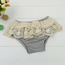 Детское нижнее белье с бахромой и рюшами для новорожденных; модные милые сплошные кружевные лоскутные трусики