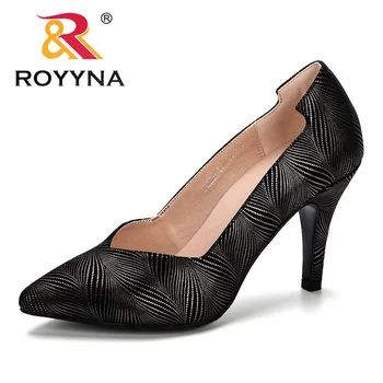 

ROYYNA 2019 Spring Autumn New Style Women Pumps Pointed Toe High Heels Shoes Woman Flower Shoes Ladies Mujer Shoes Comfortable