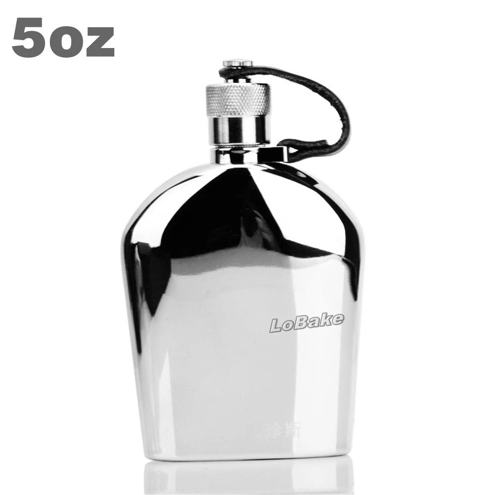 

5oz 142ml Germany style stainless steel flask with anti-lost belt hip flasks wine pot bottle flask for alcohol flasque alcool