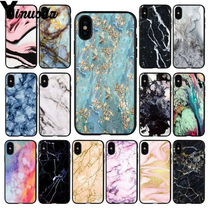 Yinuoda тонкий гранитный мрамор DIY печать рисунок чехол для телефона оболочка Apple iPhone