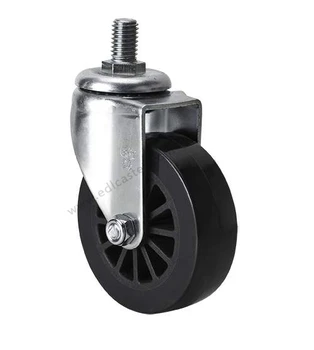 

4PCS EDL 2.5 Inch Mini Small Caster Wheels 30Kg Polyurethane PU Wheels Castor Thread Brake Locking Roller Industrial for trolley