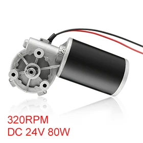 

UXCELL(R) 1Pcs 24V 80W 320RPM DC 6N.M Reversible Worm Gear Motor High Torque Speed Reducing Electric GearBox Motor-JCF63R