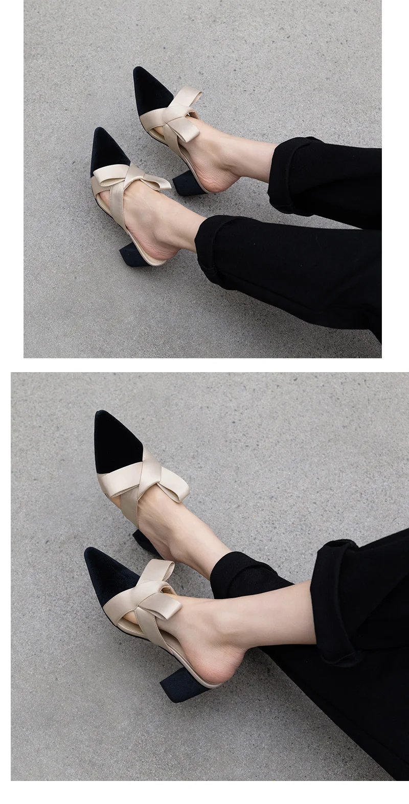 Г. весенне-Летняя женская обувь вельветовые тапочки с острым носком и бантом модная обувь на низком каблуке элегантные женские Тапочки
