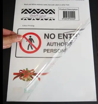 

Size A4 Clear Self Adhesive Transparent Vinyl Sheet Label Sticker For Laser Printer 2/10/30/50 You Choose Quantity