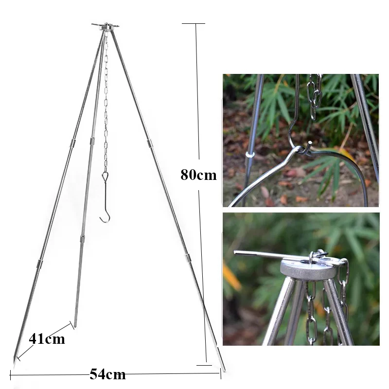 K& A Открытый Кемпинг для пикника варочный штатив подвесной горшок Прочный портативный Campfire для пикника чугунный пожарный гриль подвесной штатив