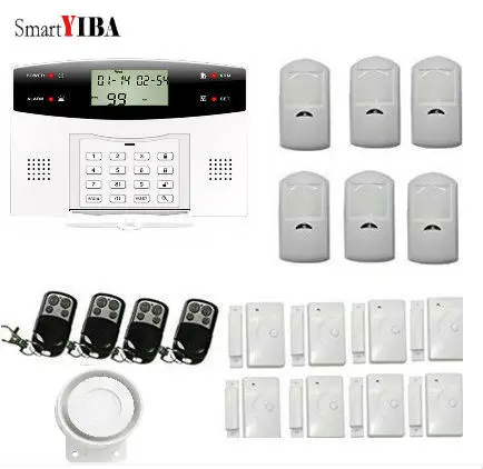 

SmartYIBA GSM Home Security Burglar Alarm System With LCD Press Key Screen Auto Dial Door Window Sensor For Home Security Alarm