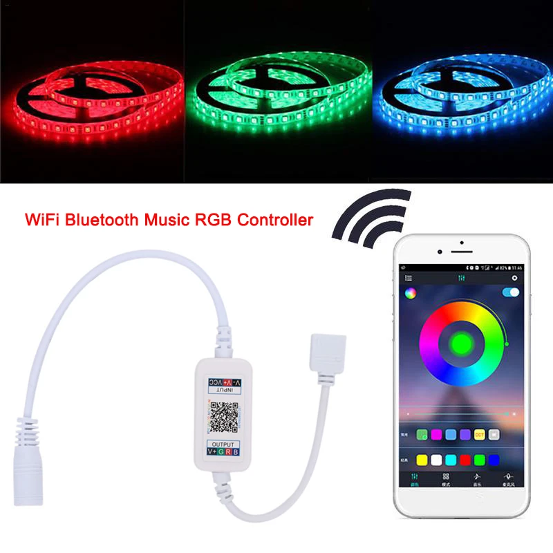 

DC DC5-24V Mini LED RGB Controller 4PIN Bluetooth RGBW Led Controller For IOS/Android APP For 5050 3528 RGB LED Strip Light