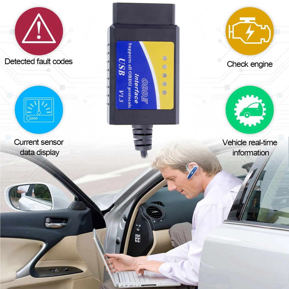 Диагностический сканер ELM327 usb V1.5 OBD 2 ELM 327|elm327 scanner|elm327 pricetool solder |