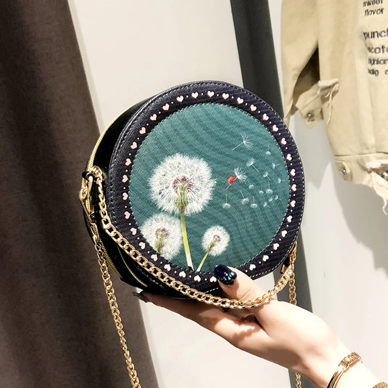 

Women Handbags Cute Dandelion Printed Shoulder Bags 2018 Fashion Women PU Leather Messenger Bag Mini Crossbody Bags for Girl