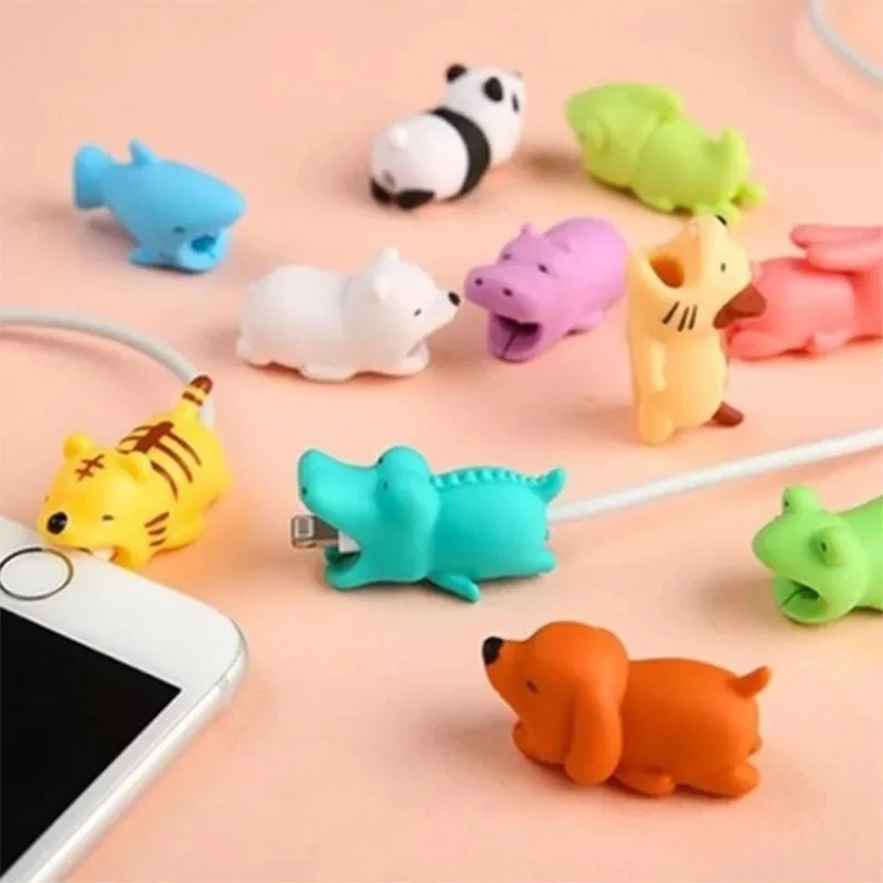 

1 Pcs Cute Cable Bite Protector for Iphone Animal Cable Winder Phone Holder Accessory Rabbit Dog Cat Doll Model Funny TOY-CZX36